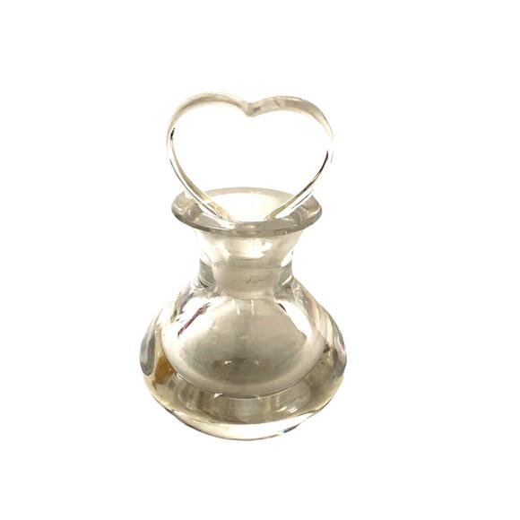 Orrefors Sweden Thick Blown Handmade Art Glass Perfume Bottle Heart Stopper - Picture 3 of 8
